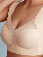 Women's Mesh Seamless Smooth Comfort Wire Free Bra Beige