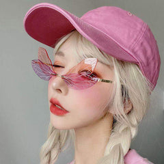 Dragonfly Wing Rimless Glasses
