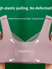 Women's Mesh Seamless Smooth Comfort Wire Free Bra Pink