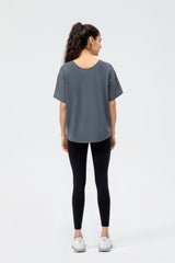 Loose Round Neck Sports Top