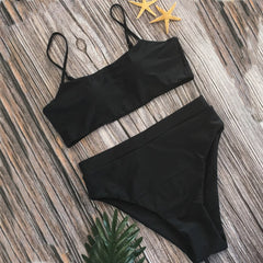 Darkgoldenrod Teal Contrast Sporty Bikini Top