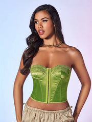 Lace Up Backless Bustier Tube Top