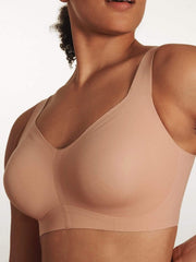Mid-Rise Neckline Wireless Bra RosyBrown