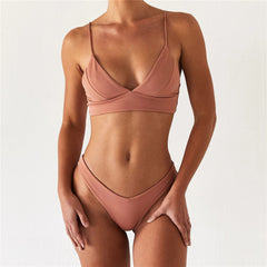 Metallic Flax High Cut Bikini Bottom