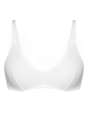 Thin Solid Color Daily Comfortable Seamless Bra White