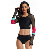 Long Sleeve Swimsuits Cropped Rash Guard