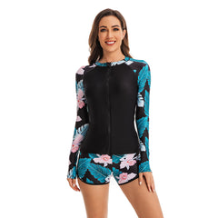 Long Sleeve Swimming Shirts with Bottom for Women