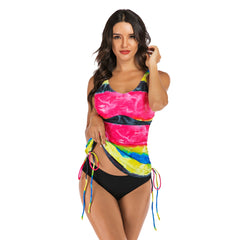 Two Piece Halter Top Surfing Suit Side Adjustable Swimsuit