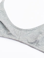 Thin Solid Color Daily Comfortable Seamless Bra Grey