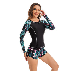 Rashguard Long Sleeve Swimsuit Shirt Set