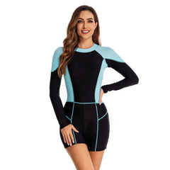One Piece Bathing Suit Boyleg Retro Swimsuit