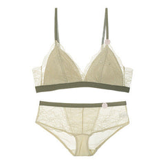 Push Up Thin Triangle Cup Lace Lingerie Set