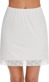 Avidlove Half Slips for Underskirt Short Lace Trim Above Knee Half Slip