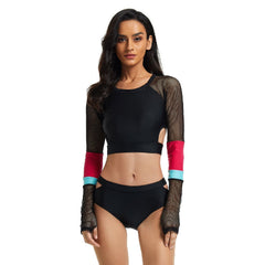 Long Sleeve Swimsuits Cropped Rash Guard