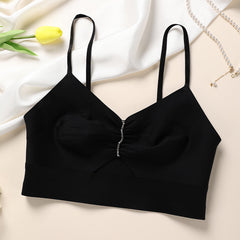 Seamless Diamond Gathering Comfort Thin Wireless Bra