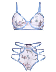 Avidlove Petite Lingerie for Underwire Lingerie Set Bra and Panty Set Embroidery Lingerie Set
