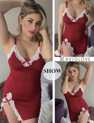 Avidlove Lingerie Lace Babydoll V Neck Sleepwear Cotton Nightgowns for Chemise