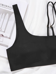 Gathered Non-marking Sports Tank Top Wireless Bra