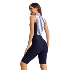 One Piece Zip Up Swimsuit Boyleg Bathing Suits