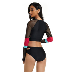 Long Sleeve Swimsuits Cropped Rash Guard