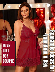 Avidlove Lingerie for Kinky Babydoll Lingerie Mesh Sleepwear Lace Chemise