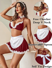 Avidlove Maid Lingerie for Roleplay Lingerie Cosplay Lingerie Set Halloween Costumes
