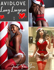 Avidlove Christmas Lingerie for Lace Bodysuit Lingerie Set Corset Lingerie Boudoir Outfits