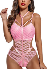 Avidlove One Piece Teddy bodysuits for Cut Out Babydoll Choker Lingerie Fishnet Leotard S-XXL