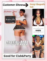 Avidlove Lingerie Set for Two Piece Lingerie Outfits with Tie Top and Mini Pleated Skirt