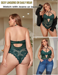 Avidlove Plus Size Lingerie for Lace Bodysuit Teddy Lingerie One Piece Babydoll