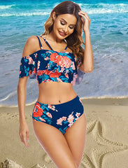 Avidlove Swimsuits for Two Piece Bathing Suits Ruffled Flounce Top with High Waisted Bottom Bikini Set