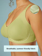 No Show Wireless Plunge Lounge Bra Green