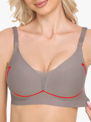 Mesh Bras for Women No Underwire Wireless Comfort Lift Push Up Bralettes for Women with Support and Bra Gray