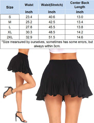Avidlove Pleated Skater Skirt Basic Casual High Waisted Ruffles Flared Mini Lingerie Skirts