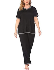 Plus Size Short Sleeve Pajama Sets