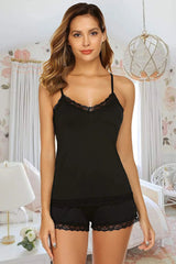 Avidlove Cami Pajama Set Modal Sleepwear Lace Trim Short PJ Set with Shorts