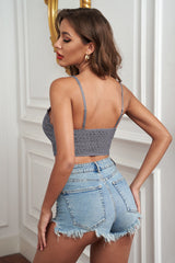 Chic Gray Sunrise to Sunset Crochet Lace Bra