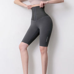 High Waist Abdomen Adjustable Women's Yoga Shorts