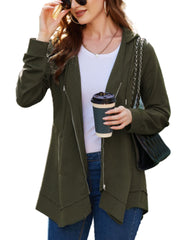 Zip Up Hoodie Long Sleeve Hooded Sweatshirts