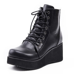 Holographic Leather Gothic Boots