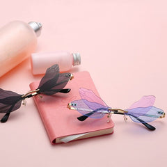 Dragonfly Wing Rimless Glasses