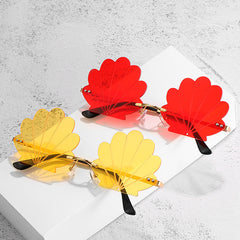 Retro Shell Rimless Sunglasses