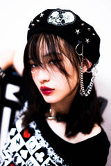 Harajuku Gothic Skull Beret Hat