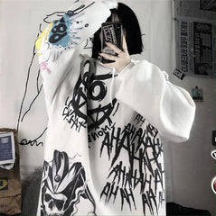 Harajuku Oversized Graffiti Hoodie