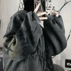 Harajuku Oversized Graffiti Hoodie