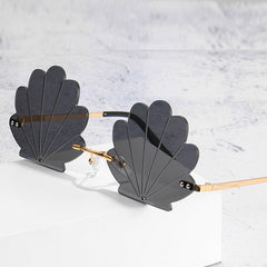 Retro Shell Rimless Sunglasses