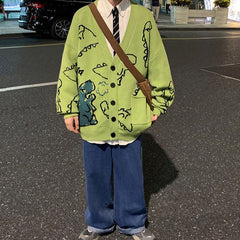 Cartoon Dinosaur Cardigan & Sweater
