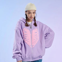 Y2K Bone Pattern Hoodie