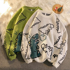 Harajuku Knitted Dinosaur Sweater