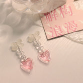 Y2K Aesthetic Peach Heart Earrings